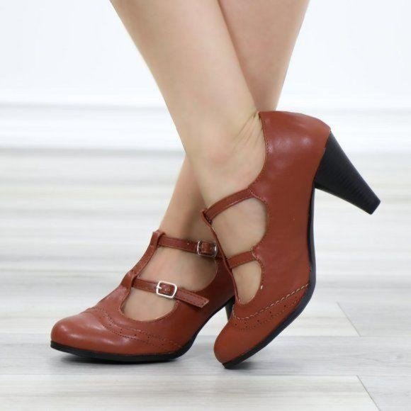 Vintage Style Oxford Heels Rockabilly - Picture 8 of 11